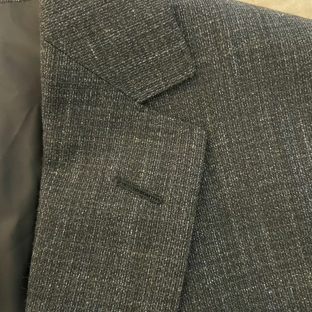 Z Zegna‎ Angora Wool-Cotton Suit Jacket in Charcoal Size 50 L US 40 L $995
